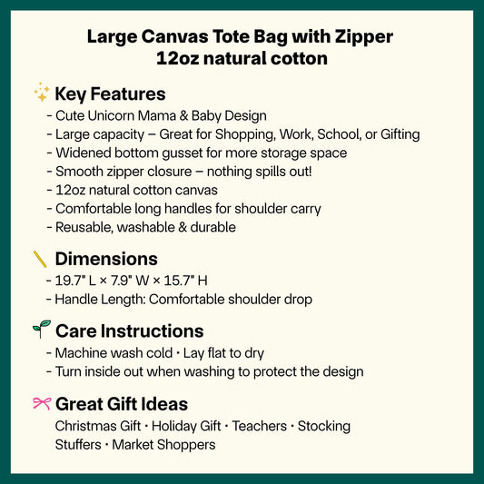 π¦ Cute Unicorn Mama Tote Bag β Magical Motherβs Day Gift for Moms & Unicorn Lovers