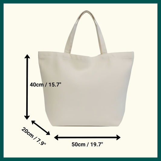 π² Floral Girl Bicycle Canvas Tote, Large Reusable Zipper Tote