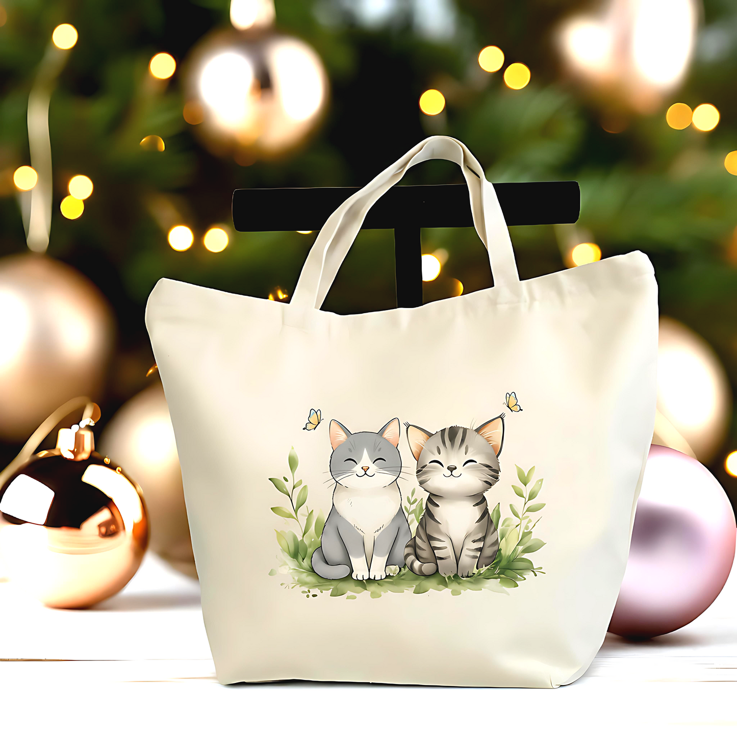 ✨🐱 Adorable Cats Tote Bag - Large Tote Bag with Zipper