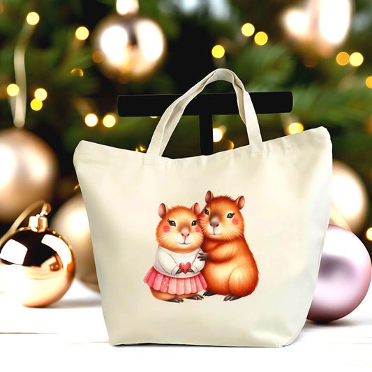 🐹💖 “Together Is My Favorite Place” Capybara Love Tote | Valentine Gift Canvas Bag