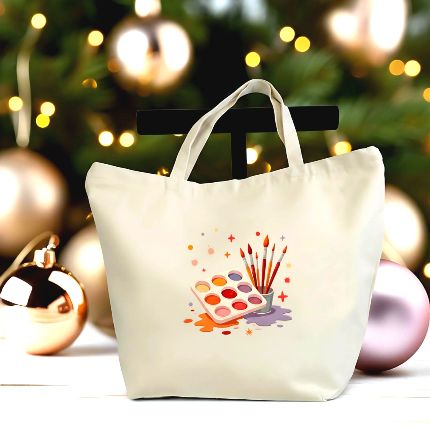 🎨 💖 Creative Art Supplies Large Tote Bag | Artist Canvas Market Tote