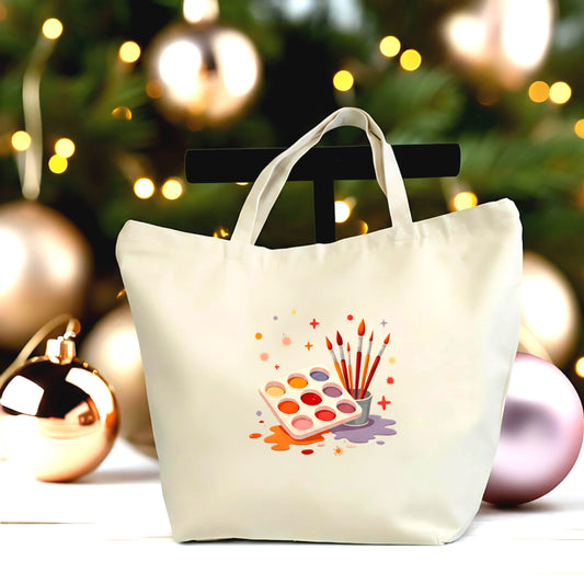 🎨 💖 Creative Art Supplies Large Tote Bag | Artist Canvas Market Tote