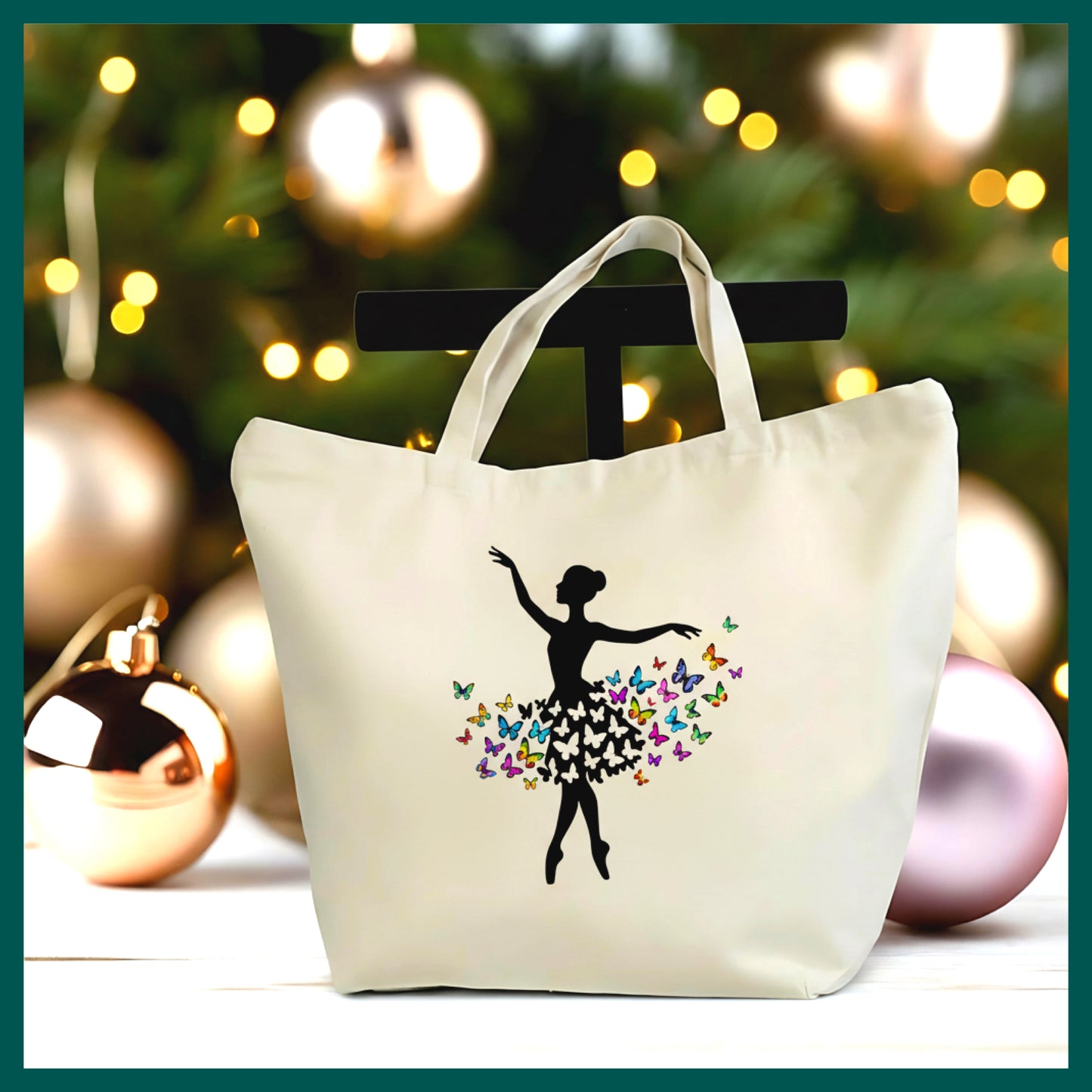 Graceful Ballerina Dancer Canvas Tote Bag, Dance Lover Gift, Artistic Dance Bag