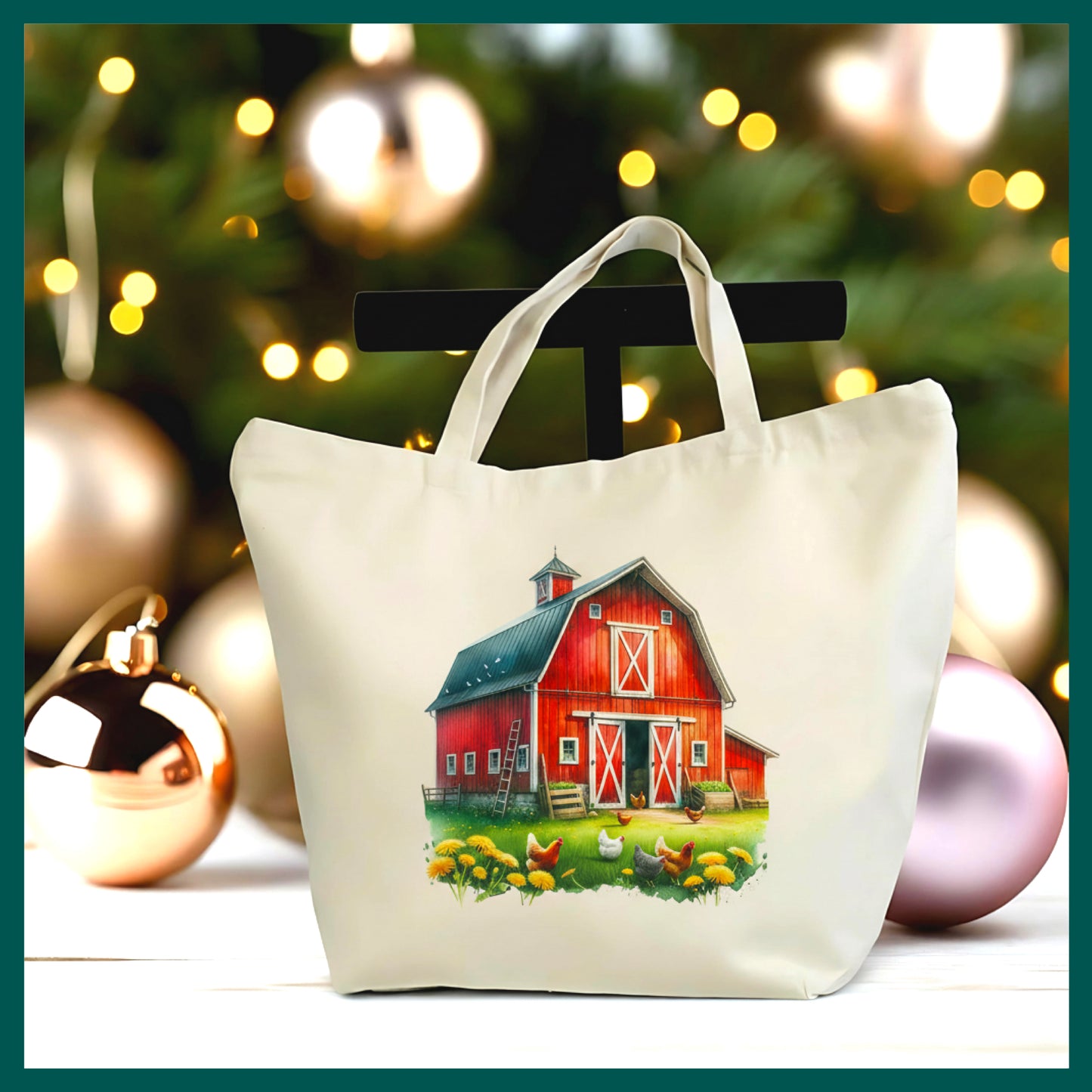 Rustic Farmhouse Barn Tote Bag – Country Style Canvas Bag, Farm Life Gift, Cottagecore Aesthetic